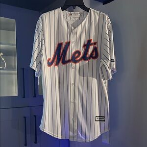 Majestic White and Blue Mets Jersey